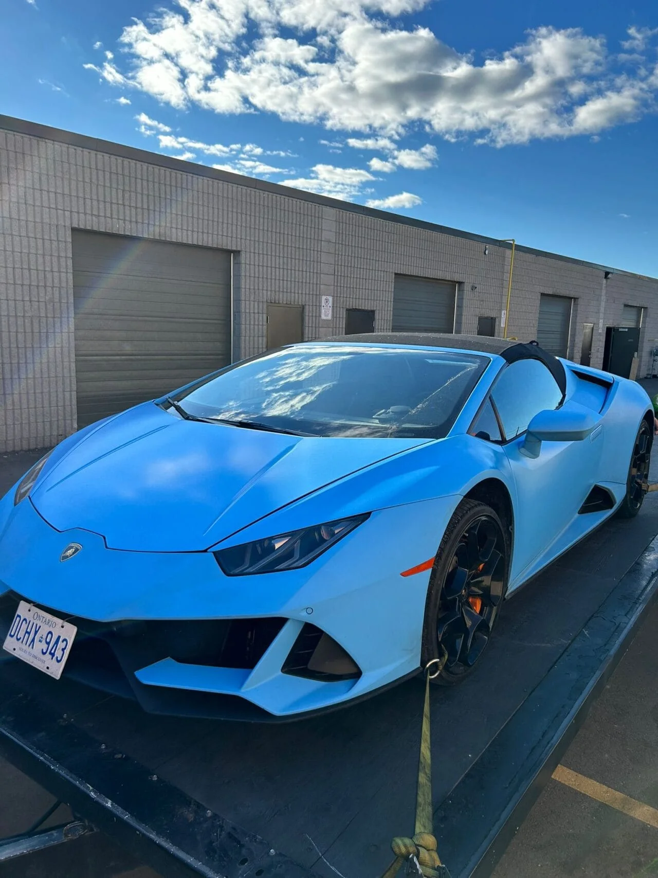 Blue Lamborghini with custom finish